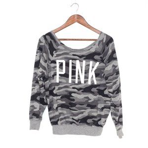 PINK Victoria's Secret Grey Camouflage Pullover
